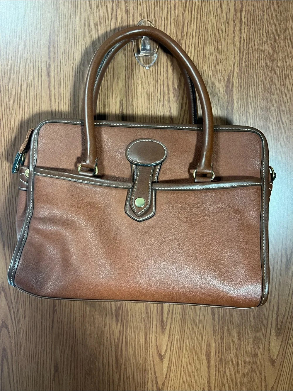 Via Piaggi Women’s Brown Satchel Top Handle Handbag Purse Vintage Style